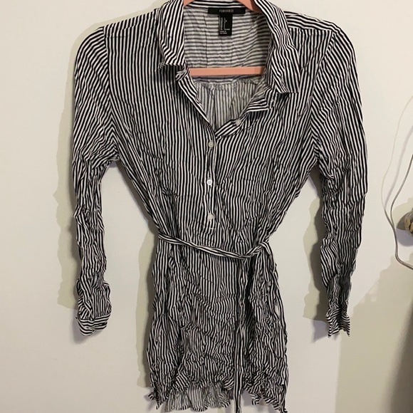 Black and white stripes collared dress - Picture 1 of 2